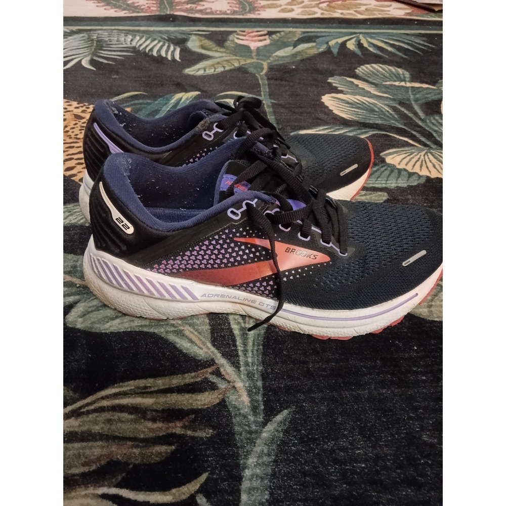 Brooks Womens Adrenaline GTS 22 1203531B080 Black Running Shoes Sneakers Sz 8.5